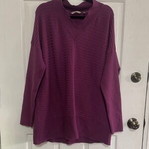 Soft Surroundings Rich Purple V-Neck Sweater